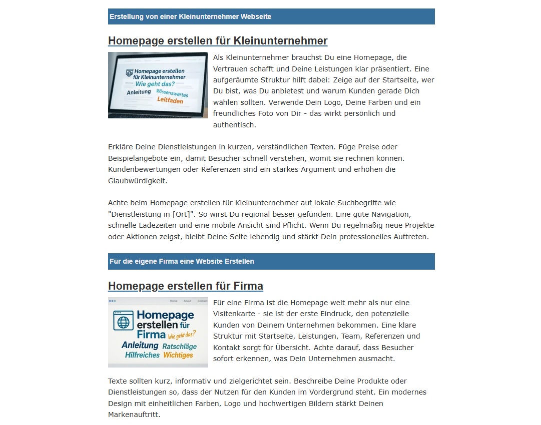 Webseiten erstellen